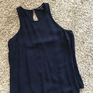 Navy Blue Sleeveless Blouse